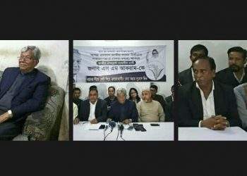 সাংবাদিক সম্মেলন শেষে থানায় অবস্থান ঐক্যফ্রন্টের আকরামের