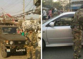 না’গঞ্জ শহরে সেনা তল্লাসীতে স্বস্তি জনমনে