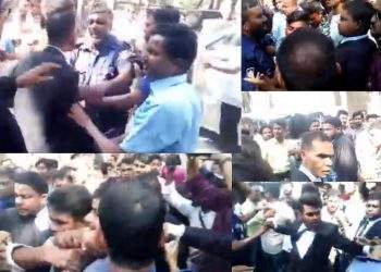 না.গঞ্জ আদালত প্রাঙ্গনে বাদী ও বিবাদীপক্ষের মারামারি