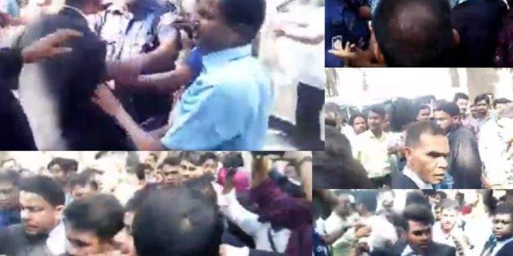 না.গঞ্জ আদালত প্রাঙ্গনে বাদী ও বিবাদীপক্ষের মারামারি