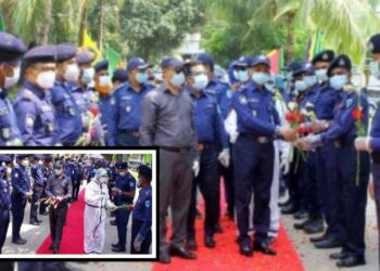 করোনাজয়ী ১০১ সদস্যকে সংবর্ধনা দিলো নারায়ণগঞ্জ পুলিশ