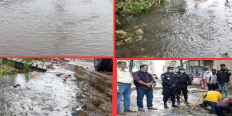 জলাবদ্ধতা হলেই শহরজুড়ে গ্যাসের বুদবুদ, আতঙ্কে নারায়ণগঞ্জবাসী