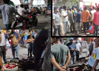 না.গঞ্জ ক্লাব গেইটে শিল্পপতি মোঃ আলীর গাড়িচাপা, ফের লাথি !