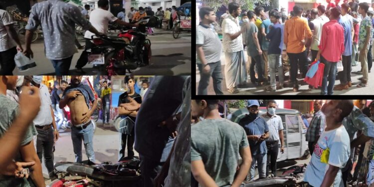 না.গঞ্জ ক্লাব গেইটে শিল্পপতি মোঃ আলীর গাড়িচাপা, ফের লাথি !