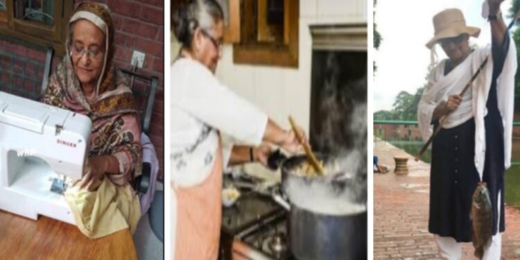 এবার প্রধানমন্ত্রীর সেলাই ও মাছ ধরার ছবি ভাইরাল