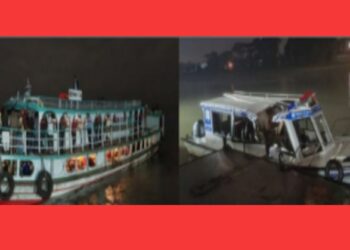 নারায়ণগঞ্জমুখী লঞ্চের ধাক্কায় ৬ নৌ পুলিশ আহত