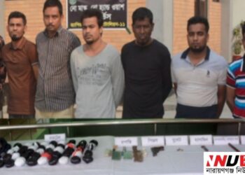 অস্ত্র ও ককটেলসহ ৭ ডাকাত গ্রেফতার