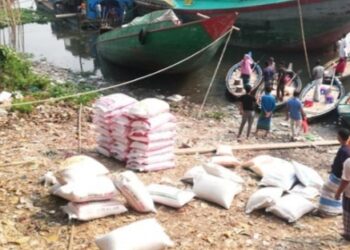 শীতলক্ষ্যায় পণ্যবাহী ট্রলার ডুবি