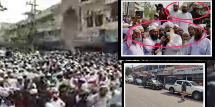 আইন না মেনে প্রশাসনকে বৃদ্ধাঙ্গুলি দেখিয়ে হেফাজতের সমাবেশ !