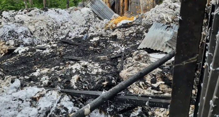 বন্দরে পাটের গোডাউনে আগুন