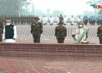 জাতীয় স্মৃতিসৌধে রাষ্ট্রপতি ও প্রধানমন্ত্রীর শ্রদ্ধা