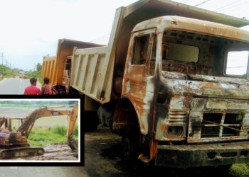 আড়াইহাজারে দুটি ড্রাম ট্রাক ও বেকু পুড়িয়ে দিল র্দুবৃত্তরা