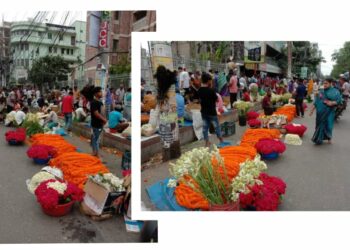 সার্বজনীন উৎসব পহেলা বৈশাখের ভোরে ফুল কেনার ধুম