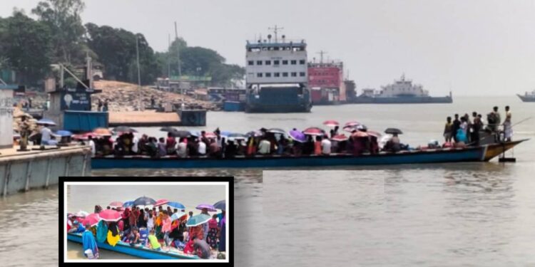 নারায়ণগঞ্জ থেকে নৌকায় বুড়িগঙ্গা-পদ্মা-যমুনা দিয়ে সিরাজগঞ্জ