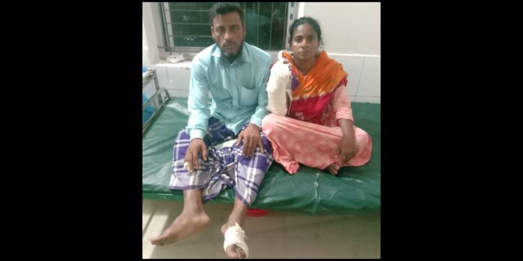 আড়াইহাজারে সন্ত্রাসী হামলায় স্বামী – স্ত্রী আহত