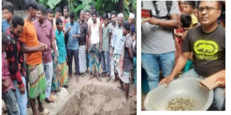 রূপগঞ্জে মাটি খুঁড়তেই রৌপ্য মুদ্রা