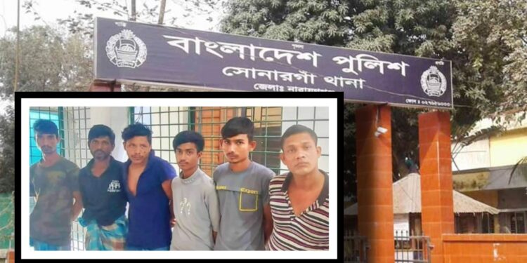 সোনারগাঁয়ে দেশীয় অস্ত্রসহ আটক ৬ যুবক