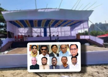 সম্মেলনের জন্য নৌকার আদলে তৈরি হচ্ছে মঞ্চ