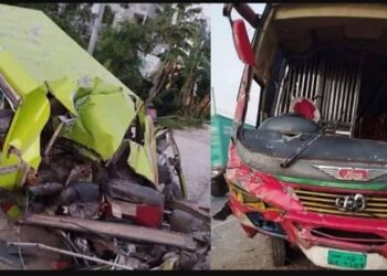 মহাসড়কে বাস ও লেগুনার সংঘর্ষে নিহত ২