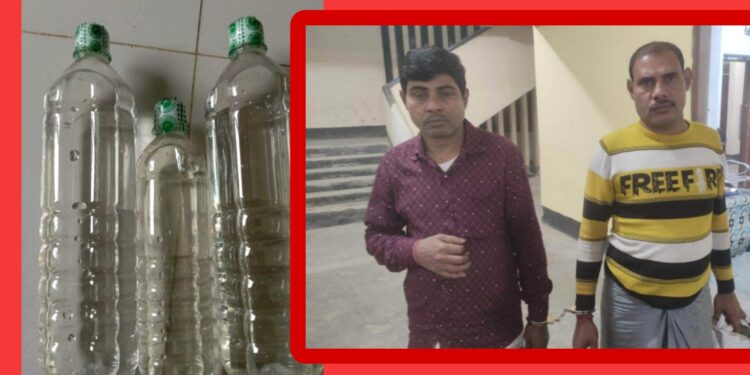 টানবাজারের সেনের চোলাই মদসহ আড়াইহাজারে আটক ২