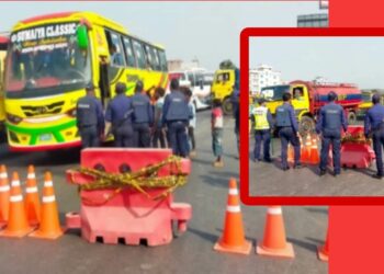 দীর্ঘদিন পর নারায়ণগঞ্জে পুলিশের চেকপোষ্ট