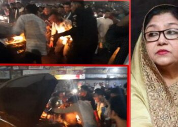 চাষাঢ়ায় পারভীন ওসমানের গাড়ীতে আগুণ, নানা গুঞ্জন