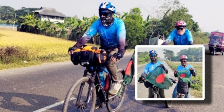 বিজয় দিবস : সাইকেল চালিয়ে নারায়ণগঞ্জ থেকে কুয়াকাটায় ২ যুবক