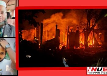 সোনারগাঁয়ে সহোদর খুন : হত্যাকারীদের বাড়ি ঘরে আগুন