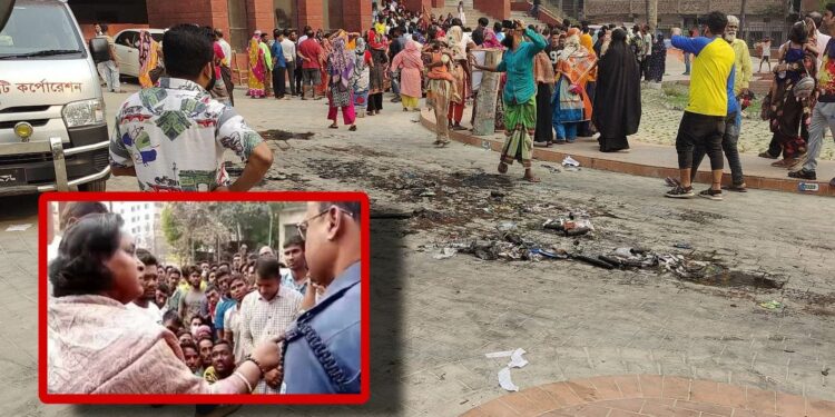 নাসিক ভবনে ময়লা ফেলে পরিচ্ছন্নতাকর্মীদের বিক্ষোভ