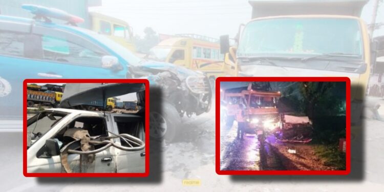 ট্রাকের ধাক্কায় পুলিশের গাড়ি, এসআইসহ আহত ৪