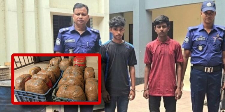 পিকআপে ৪০ কেজি গাঁজাসহ দুইজন গ্রেপ্তার