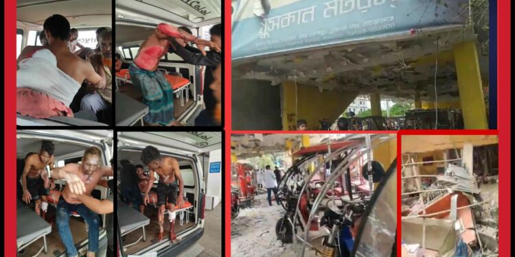 ফতুল্লায় ব্যাটারী শো রুমে ভয়াবহ বিস্ফোরণ, দগ্ধ ১৬