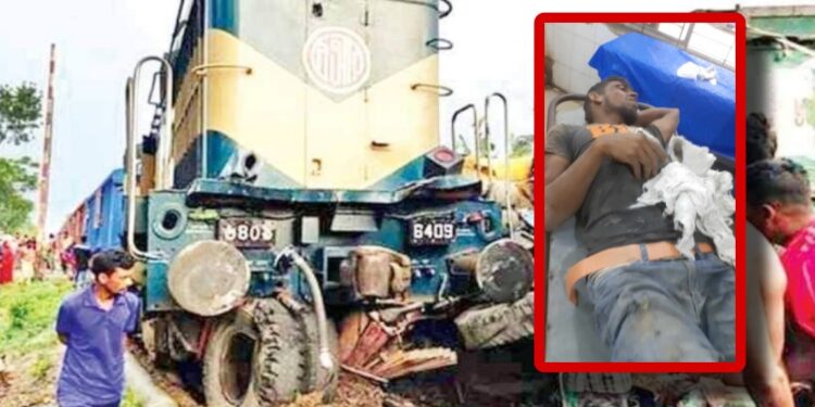 ফতুল্লায় ট্রেনের সাথে সংঘর্ষে ভটভটির চালক আহত