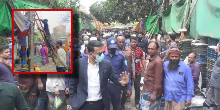 নগরীর ‘গলার কাটা’ মীর জুমলা সড়কের দখল উচ্ছেদ