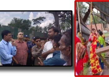 ডিসি এসপি পরিদর্শন : সেই লক্ষ্মীনারায়ণ কটনমিলের পুজামন্ডপ ঘিরে চাঞ্চল্য