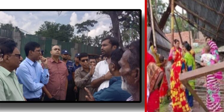 ডিসি এসপি পরিদর্শন : সেই লক্ষ্মীনারায়ণ কটনমিলের পুজামন্ডপ ঘিরে চাঞ্চল্য