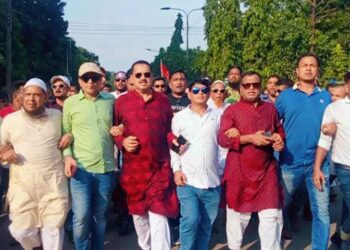 ঢাকার মহাসমাবেশে টিটু – রিয়াদ ও রুহুলের নেতৃত্বে তাক লাগানো মিছিল