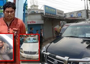 নারায়ণগঞ্জে পুলিশ স্টিকারে মাদক কারবারীর তাফালিং