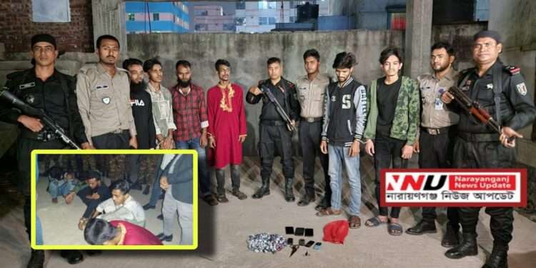 নারায়ণগঞ্জ জেলা প্রশাসনের নেতৃত্বে যৌথ বাহিনীর অভিযান : কারাগারে ৬