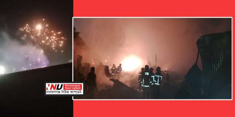 জন্মদিনের আতশবাজির স্ফুলিঙ্গে পুড়ে ছাঁই পলিথিন কারখানা