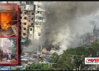 চাষাড়া হকার্স মার্কেটে আগুন, কোটি টাকার ক্ষতি