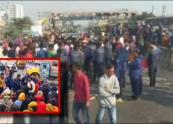 সিদ্ধিরগঞ্জে মহাসড়কে শ্রমিকদের অবরোধ, ৪০ মিনিটে যানজট