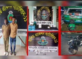 র‍্যাবের ডাবল অভিযান : মাদক উদ্ধার, গুলি-ম্যাগাজিন জব্দ