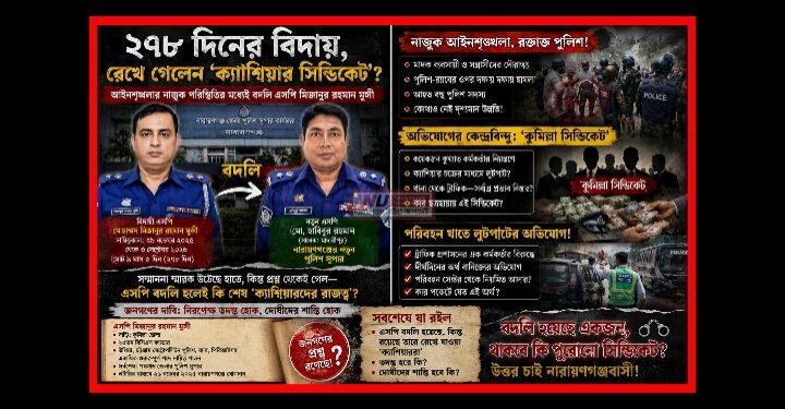 এসপি মিজান বিদায়, ‘ক্যাশিয়ার সিন্ডিকেট’ কি রয়ে গেল ?
